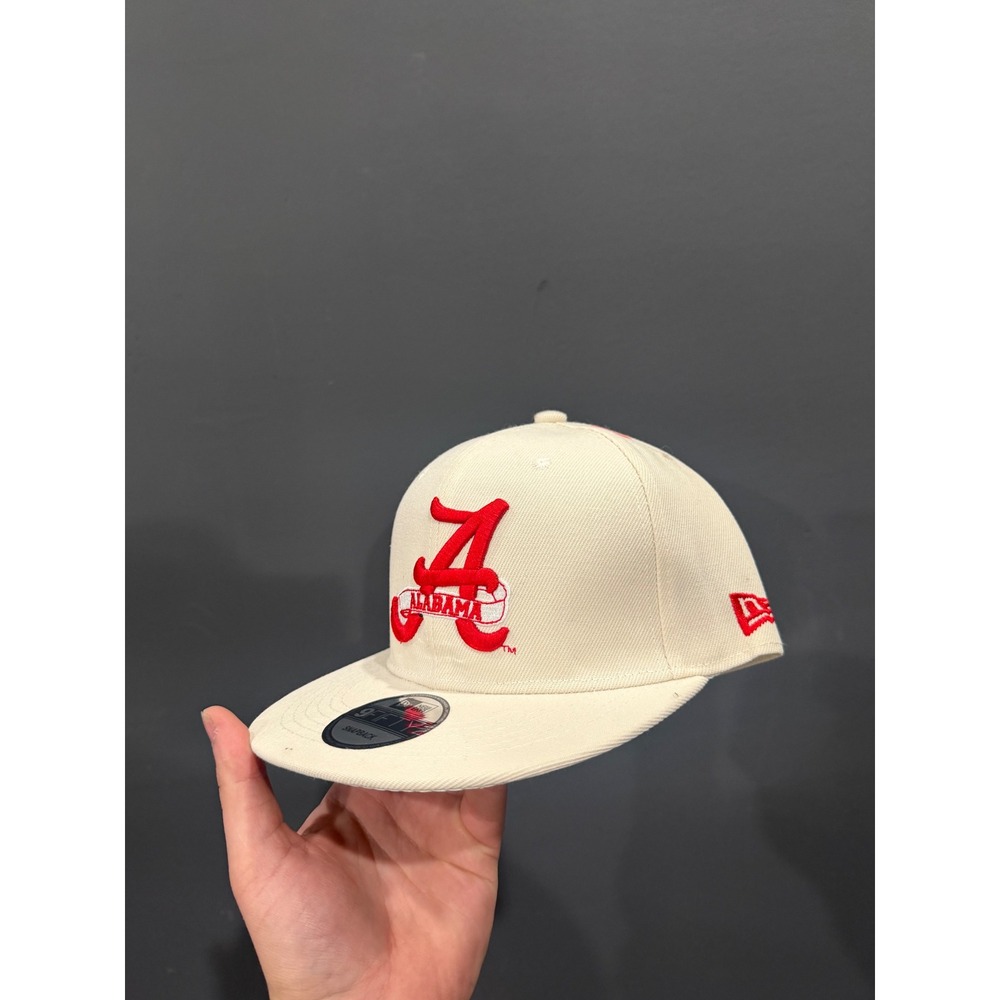 New Era 9FIFTY Alabama Crimson Tide Snapback Hat Cream Red Mens Cap